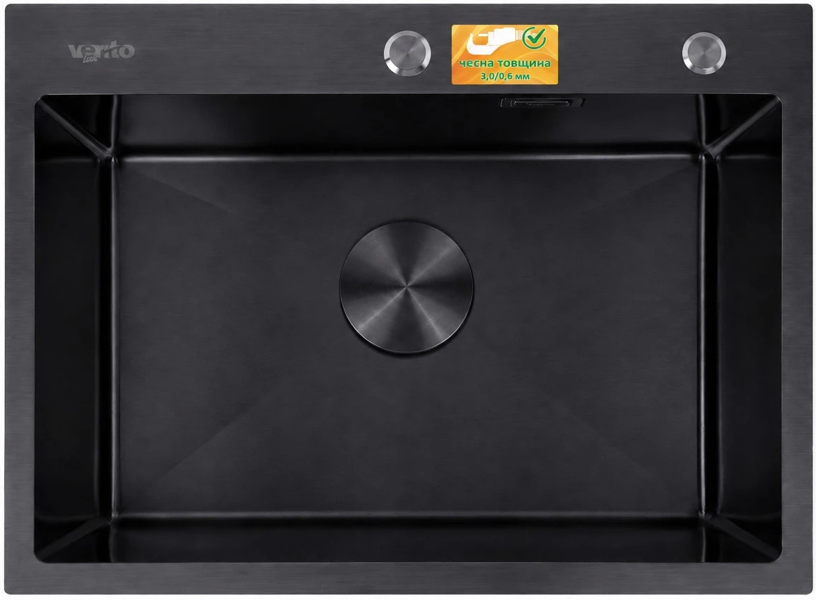 Мийка кухонна Ventolux HMKS 6045 PVD BK 3/0,6